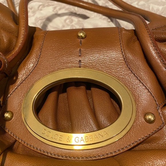 Dolce & Gabbana Brown Shoulder Bag with Gold Hardware